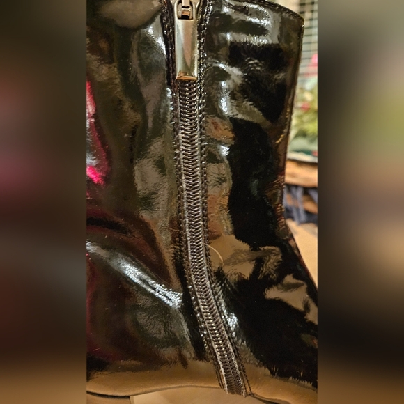 AQUATALIA Italy by MARVIN K Black Patent Leather HighHeel Boots. Size 5 - Picture 8 of 11